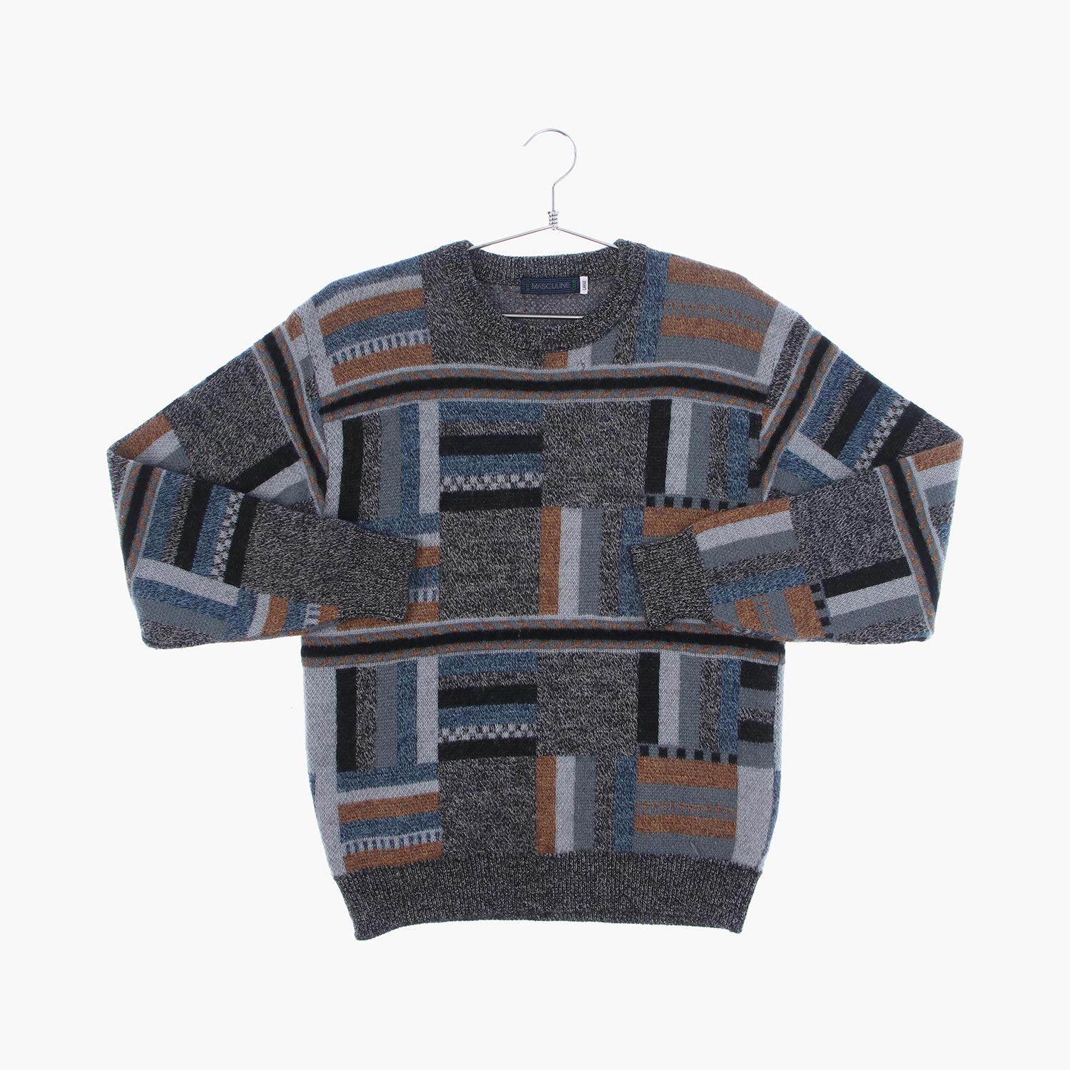 울 라운드 패턴 니트/스웨터 공용 L 빈티지팜