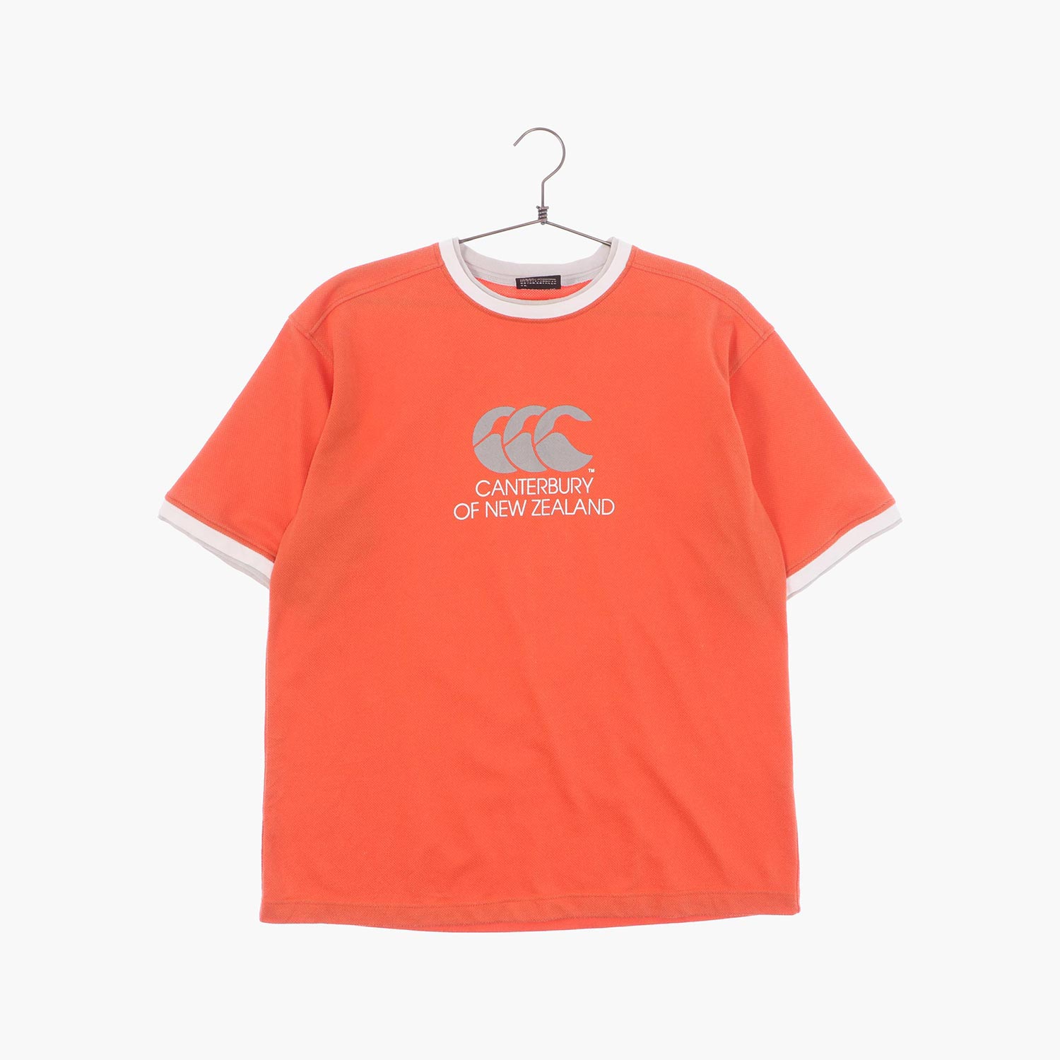 캔터베리 오브 뉴질랜드 폴리 반팔 티셔츠 공용 L 빈티지팜