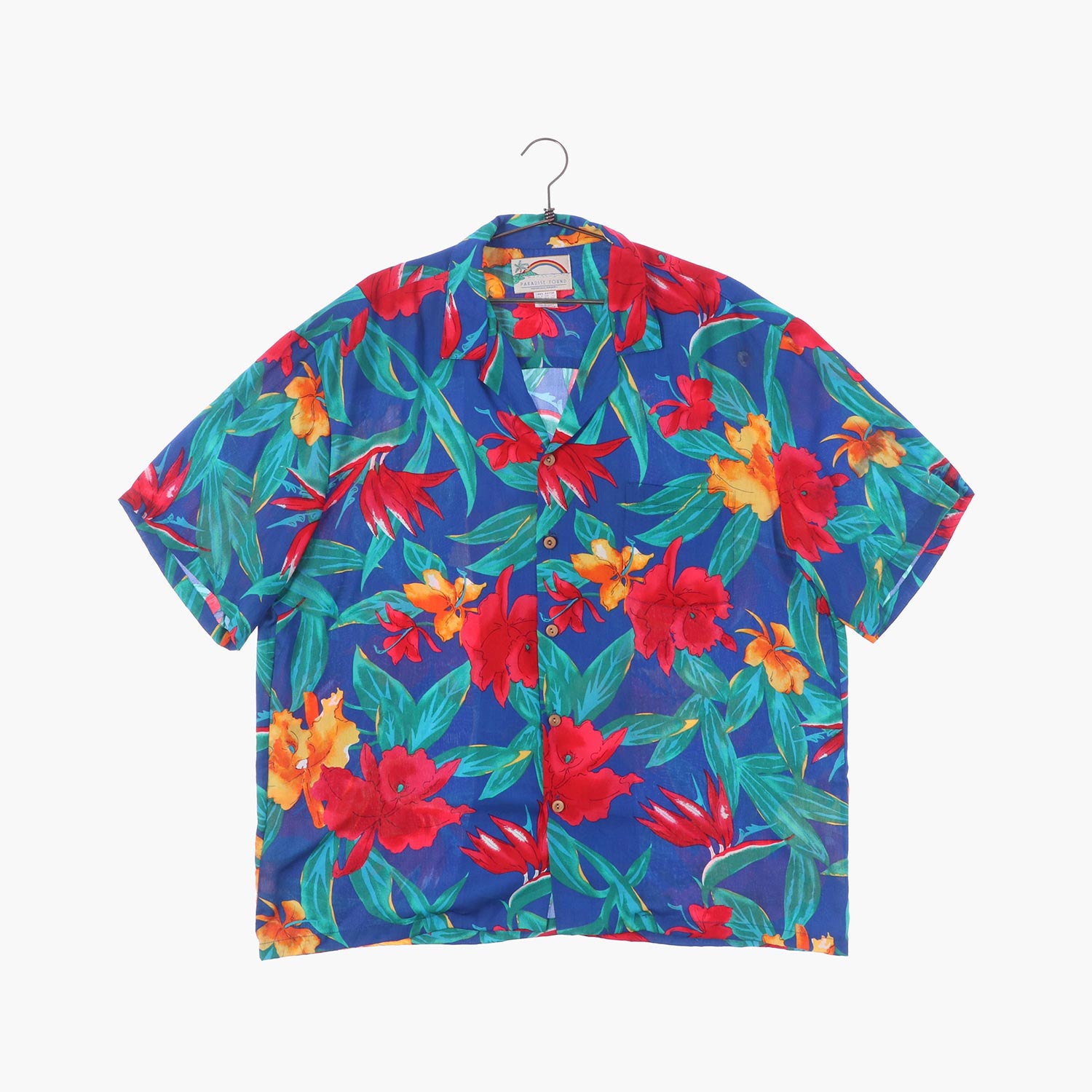 레이온 하와이안 셔츠 공용 XL 빈티지팜